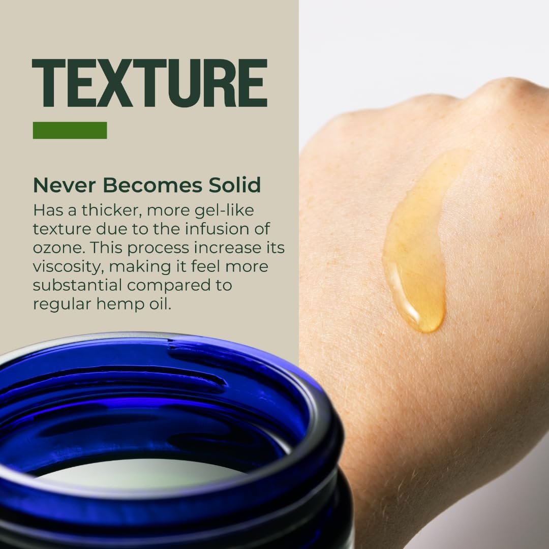 PurO3 Fully Ozonated Hemp Oil - Pure, Natural, Skin Care for Face & Body from Ozonated, Oxygenated Hemp Oil - Glass Jar, 2 oz - Image 5