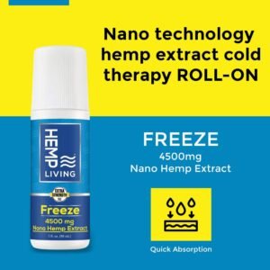 Freeze Nano Hemp Extract, Pain-Relieving Roll On, Cold Therapy, Roll On for Muscles and Joint Pain, 3 oz Roll on Bottle (4500 mg) - Image 2