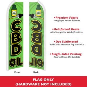 CBD Oil Swooper Feather Advertising Flag - Great for CBD stores, Dispenseries, Delivery Services - Image 2