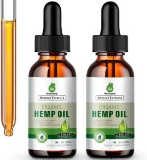 Hemp Oil Organic Premium - Maximum Strength - 100% Natural Hemp Drops Tincture - Hemp Oils with Vegan