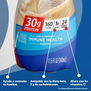 Premier Protein Shake, Vanilla, 30g Protein, 1g Sugar, 24 Vitamins & Minerals, Nutrients to Support Immune Health 11.5 fl oz, 12 Pack - Image 3