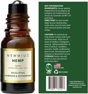 Migraine Headache Roll On Stick 300mg Hemp Peppermint Eucalyptus Clove Arnica Essential Oils Aromatherapy for Eaze Head Destress Gifts for Women Men - Image 7
