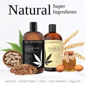 Hair Growth Shampoo and Conditioner Set for Thinning Hair and Hair Loss for Men and Women 17 oz - Hemp Oil, Biotin, Natural and Organic Ingredients - Hair Thickening and Volumizing - Image 2