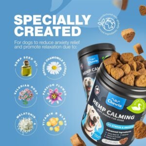 Hemp Calming Chews for Dogs Anxiety - Dog Calming Treats with Melatonin, Valerian Root, Chamomile Extract & Vitamin B Complex - Canine Chews for Vet Visits, Grooming, Travel, Thunderstorms, Fireworks - Image 5