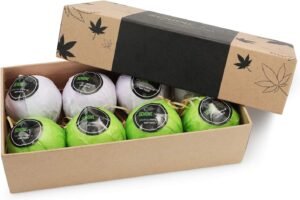 Hemp Bath Bombs, Large Set of 8. Mint, Lavender & Hemp Scents. Vegan, Muscle Therapy, Relaxing & Soothing - Image 8