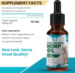 Wanderfound Pets - Hemp Oil for Dogs & Cats 5000mg - Anti-Separation Anxiety, Joint Pain, Stress Relief, Arthritis, Seizures, Chronic Pain Relief, Anti-Inflammatory - Omega 3, 6, 9-100% Organic - Image 4
