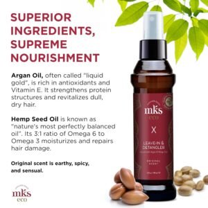MKS eco X - Leave-In Treatment & Detangler - Moroccan Argan Oil, Hemp Seed Oil - Vegan & Cruelty Free - Image 4