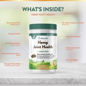 NaturVet Hemp Joint Health, Joint Care Support Supplement for Dogs, Soft Chews, 60ct Made in The USA - Image 5