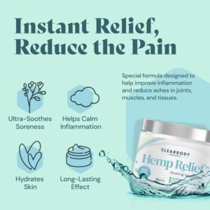 Clearbody Organics USA Made Hemp Cream for Pain Relief Maximum Strength, Pain Relief Cream for Back, Neck, Joint Muscles, Knee, Hip - Strong & Natural Peppermint and Soothing Arnica Extract, 2 Fl Oz - Image 3