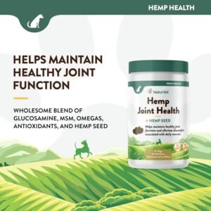 NaturVet Hemp Joint Health, Joint Care Support Supplement for Dogs, Soft Chews, 60ct Made in The USA - Image 3