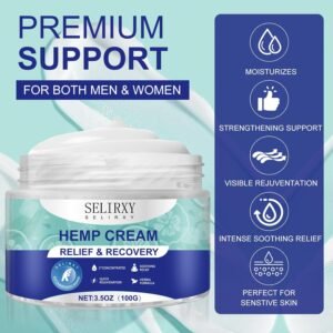 Nodfens Natural Hemp Cream for Back, Knees, Neck, Fingers, Muscle Relaxer with Original Plant Extracts - Mineral Oil, Glycerin, Isopropyl Myristate, Oenothera for More Soothing - Image 5