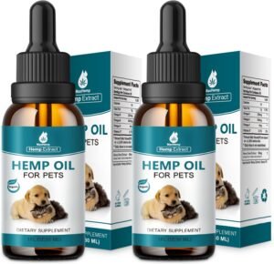 （2Packs ） Organic Hemp Oil for Dogs & Cats Helps Pets with Аnxiety, Pаin, Strеss, Slееp, Аrthritis, Sеizures Rеlief - Skin,Hip & Joint Care - Cаlming Trеats, Pet Hemp Oil Drops