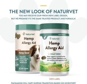 NaturVet Hemp Allergy Aid Supplement for Dogs, Hemp Seed, Antioxidants, Omegas, Dha & Epa for Healthy Skin & Respiratory Health, 60 Count - Image 2