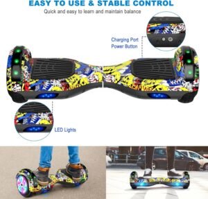 CBD Scooter with Corlorful LED Lights,6.5" Wheels, Dual 300W Motor Scooter for Kids Girls Boys Adults, All Ages - Image 6