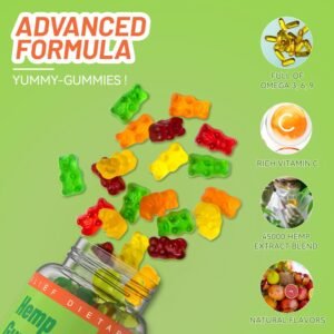 Natural Hemp Gummies 2,000,000 XXL Extra Strength - Vegan, Low Sugar, Non-GMO - 120 Counts - Image 3