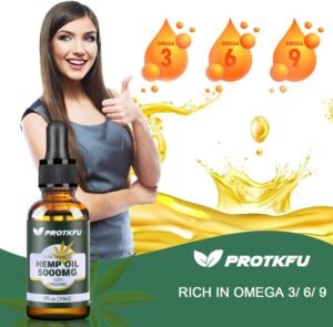 (2Pack Hemp Oil - Omega 3-6-9 Oil Fatty Acids Nutritional Supplement for Immune System Support, Focus, Calm, Relaxation, and Mood Enhancement - Organic, Vegan, Non-GMO - Image 2