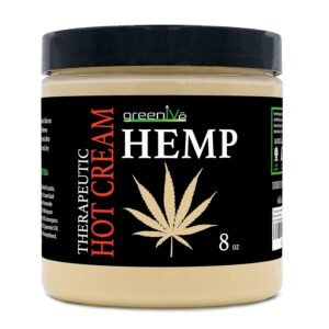 GreenIVe Hemp Hot Cream Massage Lotion Soothing and Moisturizing Joints, Muslces, and Wraps for Skin Tightning (8 oz Jar) - Image 2