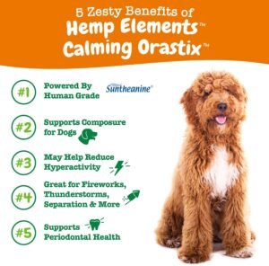 Zesty Paws OraStix for Dogs - Calming Dental Sticks for Stress with Hemp Melatonin Chamomile Dog Healthy Teeth and Gums Calm Composure for Fireworks and Thunderstorms - 12oz - Image 3