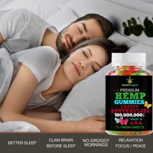 3PACK Hemp Gummies Premium Fruity Butterflies-for Sleep, Calm, Relax, Back-Natural Hemp Party-Made in USA - Image 2