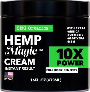 Hemp Cream Maximum Strength (16oz) Hemp Oil & Arnica, Soothes Discomfort on Joint Muscle Shoulder Hip Neck Knee & Back Support. All Soothing Cream. Instant Menthol Rub