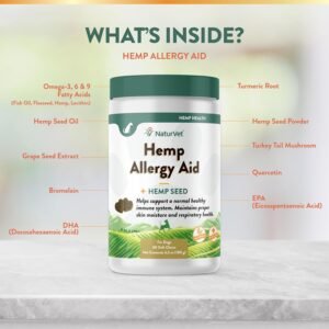 NaturVet Hemp Allergy Aid Supplement for Dogs, Hemp Seed, Antioxidants, Omegas, Dha & Epa for Healthy Skin & Respiratory Health, 60 Count - Image 5