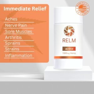 Hemp Cream for Muscles, Joints, Nerves and Skin - Fast-Acting Relief - Relm Active Hemp Stick, 1000mg 3oz - Image 2