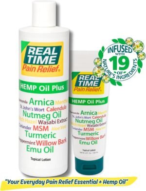 Real Time Pain Relief Hemp Oil Plus - 3oz Tube | Advanced Formula with Hemp Oil and 19 Natural Ingredients | Relieves Joint and Muscle Discomfort | Includes Arnica, Turmeric, MSM, and Emu Oil - Image 6