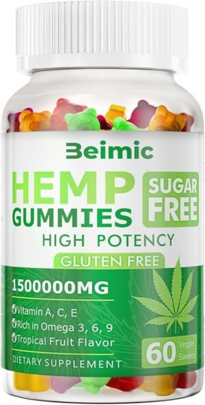 Naturals Fruit Hemp Gummies High Strength - Natural Hemp Oil Infused Gummies Great for Peace & Relaxation,America's #1 Favorite Hemp Gummy Brand! 60 Gummies-(Pack of 1)