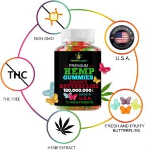 3PACK Hemp Gummies Premium Fruity Butterflies-for Sleep, Calm, Relax, Back-Natural Hemp Party-Made in USA - Image 4