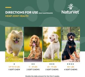 NaturVet Hemp Joint Health, Joint Care Support Supplement for Dogs, Soft Chews, 60ct Made in The USA - Image 7