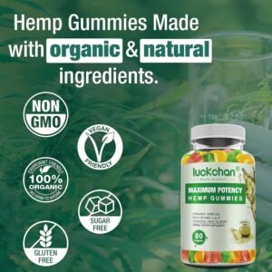 Hemp Gummies High Potency for Sleep, Pain, Anxiety- Pure Extra Strength Organic Hemp Oil Gummies - 100% Natural Bear Hemp Gummy for Adults (4 Packs) - Image 7