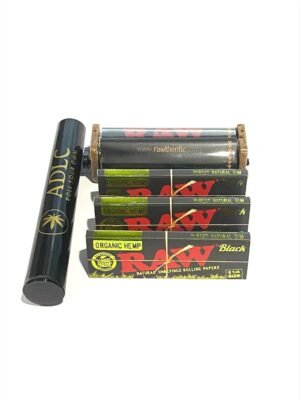 Raw Black Organic Hemp 1 1/4 (3 packs) Raw two-way roller 79MM and ADLC tube by DeLaCruzV.