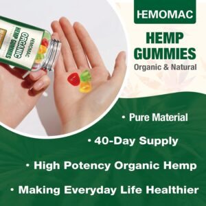 (3 Packs) Organic Hemp Gummies High Potency Edibles Hemp Oil Gummy Supplement for Sleep Anxiety Pain, Advanced Extra Strength - Extract from Hemp Plant Vegan, Non-GMO - Image 6