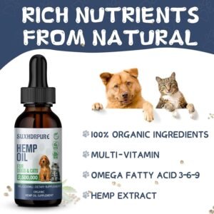 (2 Pack) Hemp Oil for Dogs and Cats - Helps Pets with Anxiety Pain Stress Sleep Arthritis, Seizures Relief Joint Support - Hemp Oil Drops - Calming Treats - Image 3