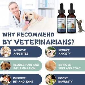 (2 Pack) Hemp Oil for Dogs and Cats - Helps Pets with Anxiety Pain Stress Sleep Arthritis, Seizures Relief Joint Support - Hemp Oil Drops - Calming Treats - Image 4