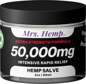 50,000 MG Hemp Extra Strength Healing Salve | Ideal for HIPS, Joints, Neck, Back, Elbows, Fingers, Hands, and Knees. 100% Natural - Proudly Made in USA
