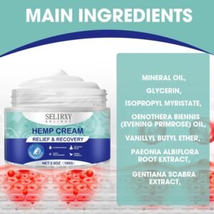 Nodfens Natural Hemp Cream for Back, Knees, Neck, Fingers, Muscle Relaxer with Original Plant Extracts - Mineral Oil, Glycerin, Isopropyl Myristate, Oenothera for More Soothing - Image 4