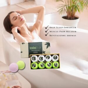 Hemp Bath Bombs, Large Set of 8. Mint, Lavender & Hemp Scents. Vegan, Muscle Therapy, Relaxing & Soothing - Image 4