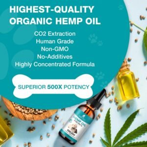 （2Packs ） Organic Hemp Oil for Dogs & Cats Helps Pets with Аnxiety, Pаin, Strеss, Slееp, Аrthritis, Sеizures Rеlief - Skin,Hip & Joint Care - Cаlming Trеats, Pet Hemp Oil Drops - Image 4