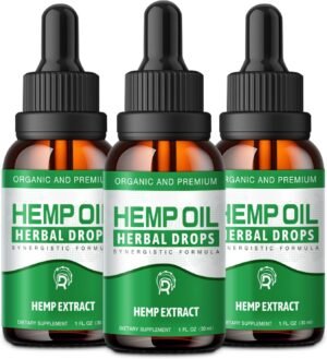 (3 Packs) Hemp Oil High Potency - Maximum Strength Organic Hemp Drops for Adults - Natural Hemp Oils Extract - Hemp Supplements Vegan, Non-GMO