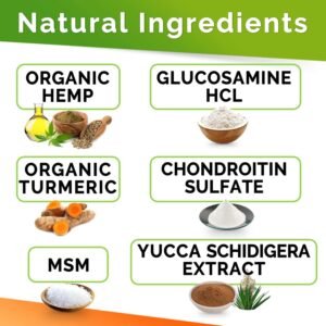 Hemp Hip & Joint Supplement for Dogs - Made in USA - Glucosamine - MSM - Turmeric - Hemp Seed Oil Infused Treats - Natural Joint Pain Relief & Mobility - 120 Soft Chews - Image 3