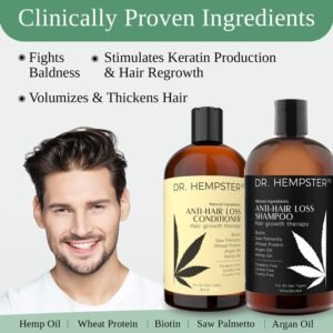 Hair Growth Shampoo and Conditioner Set for Thinning Hair and Hair Loss for Men and Women 17 oz - Hemp Oil, Biotin, Natural and Organic Ingredients - Hair Thickening and Volumizing - Image 5