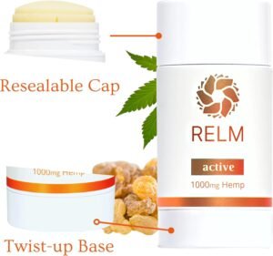 Hemp Cream for Muscles, Joints, Nerves and Skin - Fast-Acting Relief - Relm Active Hemp Stick, 1000mg 3oz - Image 5