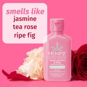 Hempz Mini Collagen-Infused Jasmine & Rose Body Moisturizer, 2.25 oz - Paraben-Free, Vegan, Cruelty-Free - Image 7