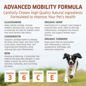 Hemp Hip and Joint Supplement for Dogs - Glucosamine for Dogs - Glucosamine Chondroitin for Dogs with MSM, Hemp, Turmeric & Omega 3 - Pain Relief - 120 ct Soft Chews - Made in The USA - Image 6