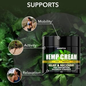Fast-Acting Hemp Cream with Msm, Aloe Vera, Turmeric - Natural Hemp Oil Extract - Perfect for Joints, Lower Back, Knees, Elbows, Neck, Fingers - for All Skin Types - American Quality, 4 Oz - Image 4