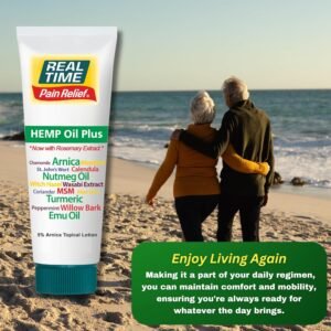 Real Time Pain Relief Hemp Oil Plus – Enhanced with 5% Arnica and Rosemary – Nourishing Formula with 20 Natural Ingredients – Fast-Absorbing, Non-Greasy Cream – 4oz Tube - Image 2