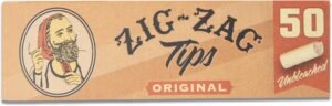 Zig-Zag Rolling Papers - Unbleached Filter Tips - Original Size - 5 Pack (50 Tips/Pack) - Image 2
