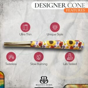 Beautiful Burns, Picnic Puff Combo, Pre-Rolled Cones 32 Count Jar, Pink, Gold, Yellow, Red - Image 3