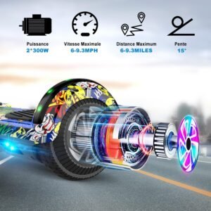 CBD Scooter with Corlorful LED Lights,6.5" Wheels, Dual 300W Motor Scooter for Kids Girls Boys Adults, All Ages - Image 4